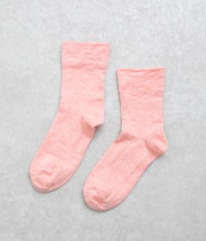 リネン無地ソックス(ピンク-F)
