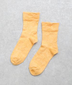 リネン無地ソックス(イエロー-F)