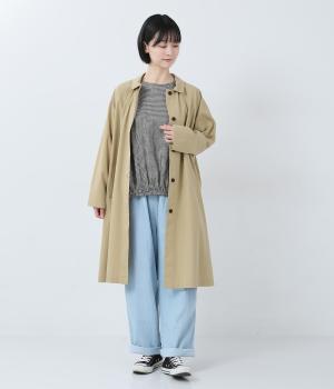 コットンポプリン　ステンカラーコート