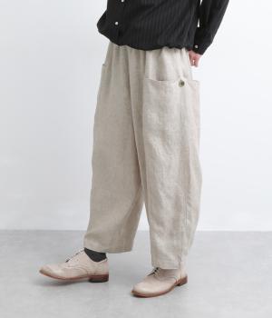 リネンヘリンボーンバルーンパンツ