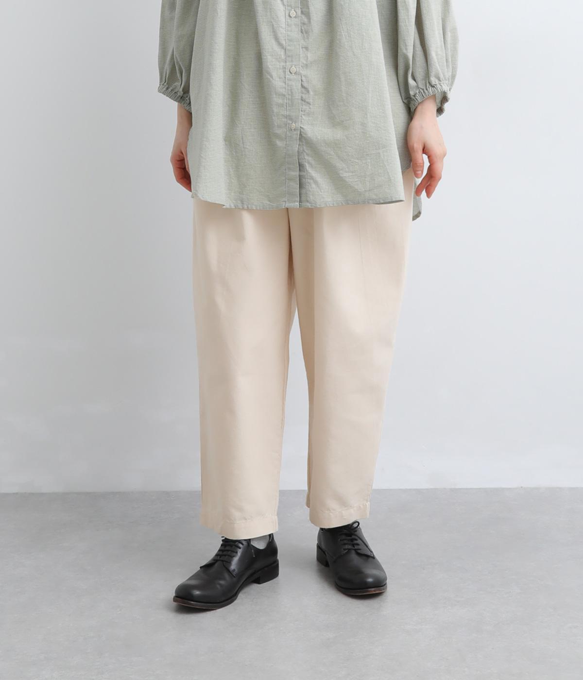 コットンオックステーパードパンツ(アイボリー-F)