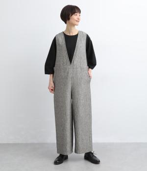 コットンリネンヘリンボーンサロペット(ヘリンボン-F)