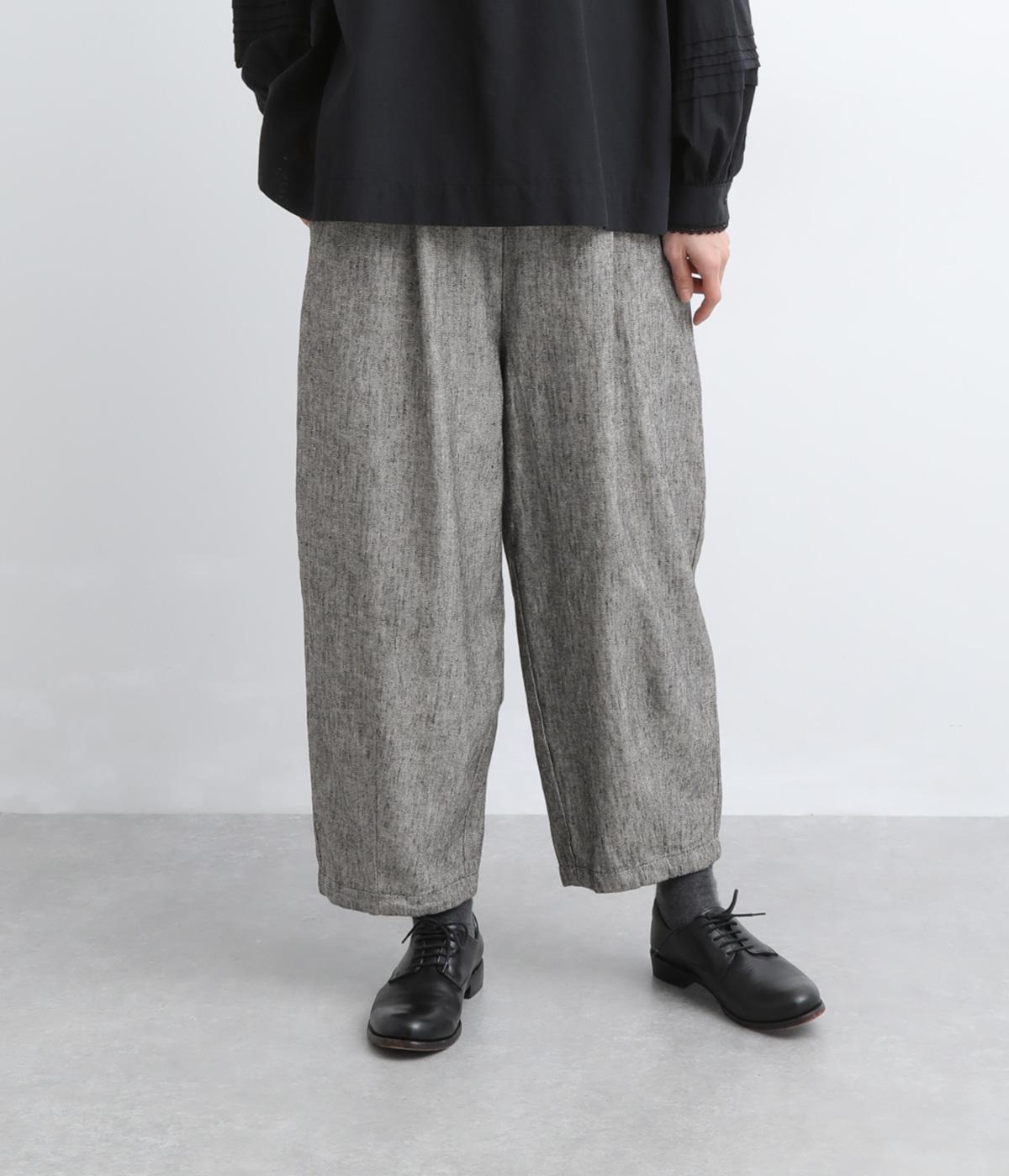 コットンリネンヘリンボーンコクーンパンツ(ヘリンボン-F)