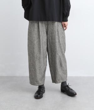 コットンリネンヘリンボーンコクーンパンツ(ヘリンボン-F)