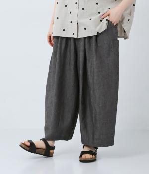 リネンポケットバルーンパンツ(ダークグレー-F)