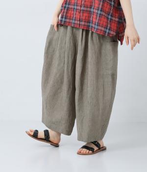 リネンポケットバルーンパンツ(ブラウン-F)