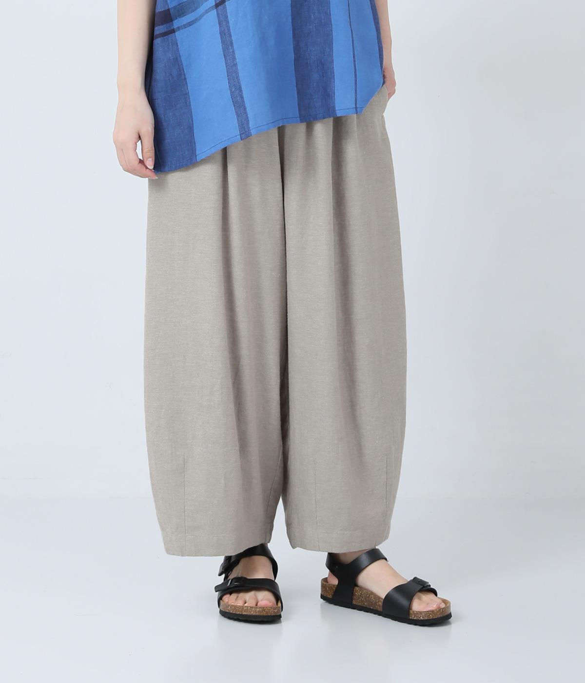 リネンレーヨンへリンボン　バルーンパンツ(グレー-F)