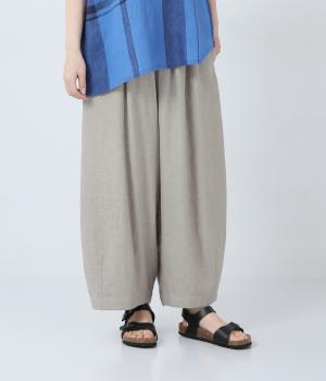 リネンレーヨンへリンボン　バルーンパンツ(グレー-F)