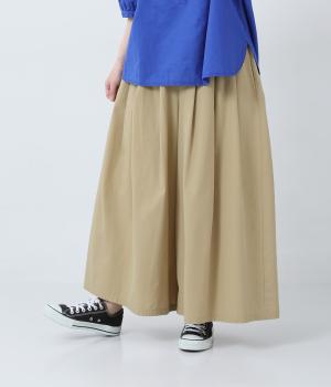 コットンポプリン　タックワイドパンツ(ベージュ-F)