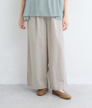 コットンリネンワイドパンツ(ライトグレー-F)