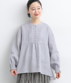 リネンピンタックブラウス