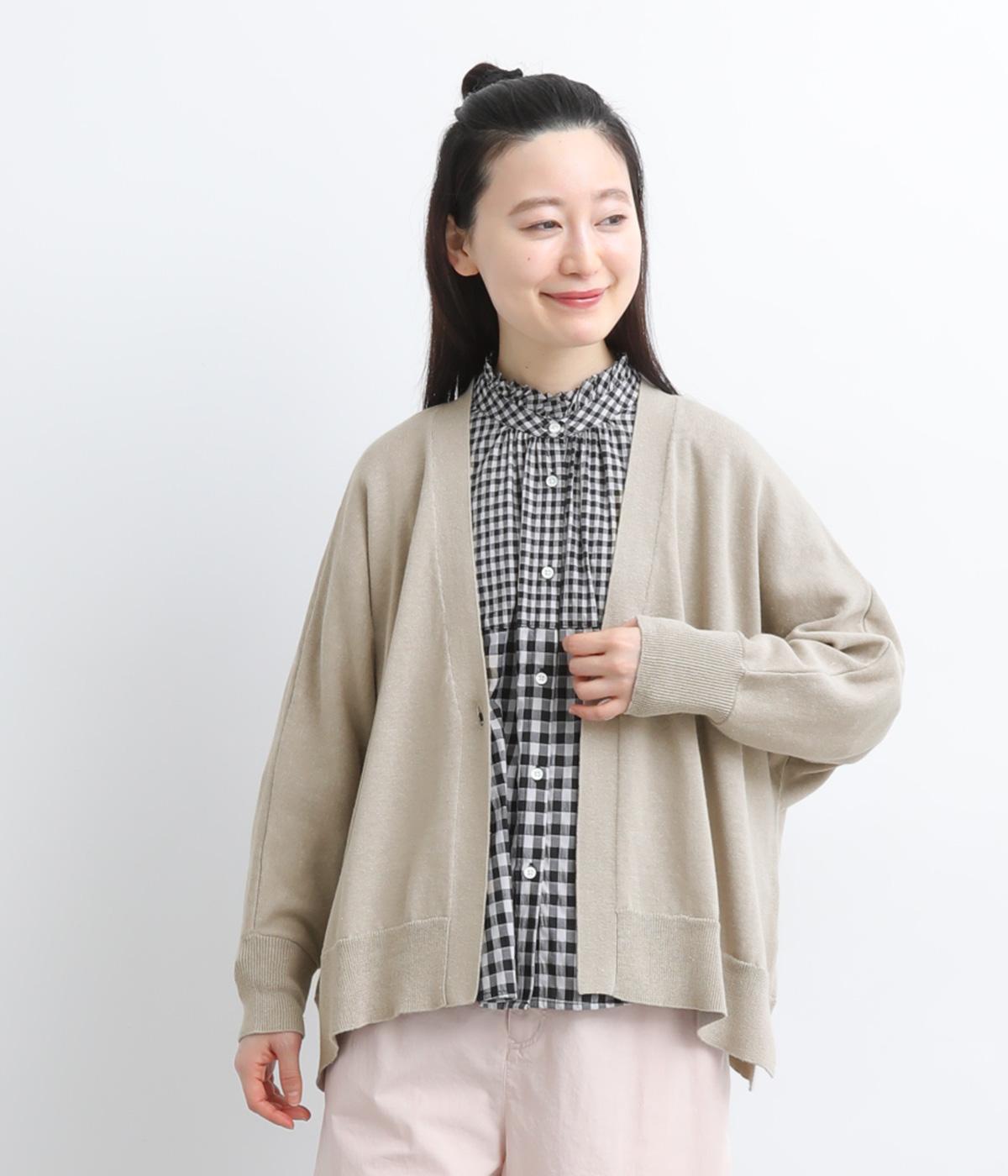 コットンリネンニットドルマンカーディガン