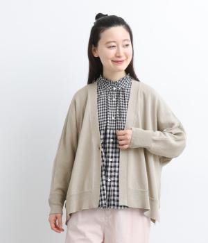 コットンリネンニットドルマンカーディガン