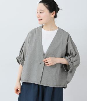 コットンリネンポプリン　ドルマンハオリ