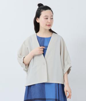 コットンリネンポプリン　ドルマンハオリ(アイボリー-F)