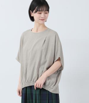 リネンレーヨンへリンボン　ブラウス(グレー-F)