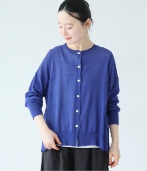 コットンリネンニット　長袖カーディガン