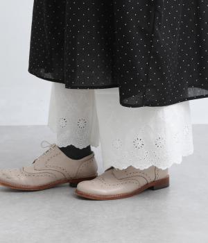 コットンリネンスカラップ刺繍ペチパンツ(ホワイト-F)