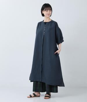 リネン比翼開きワンピース