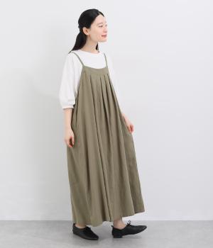 コットンリネンへリンボン　キャミワンピース
