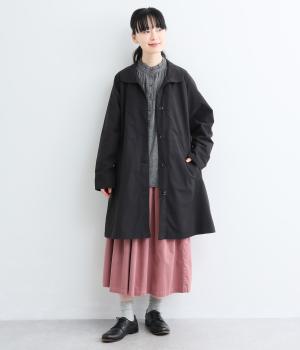 ポリエステルコットン起毛裏付き羽織りコート（ブラック・F）