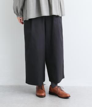 コットンギャバジンワイドストレートパンツ（ネイビー・F）