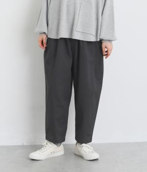 コットン起毛高密度ツイル　タックテーパードパンツ（ダークグレー・F）