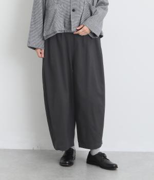 コットン起毛高密度ツイル　切替バルーンパンツ（ダークグレー・F）