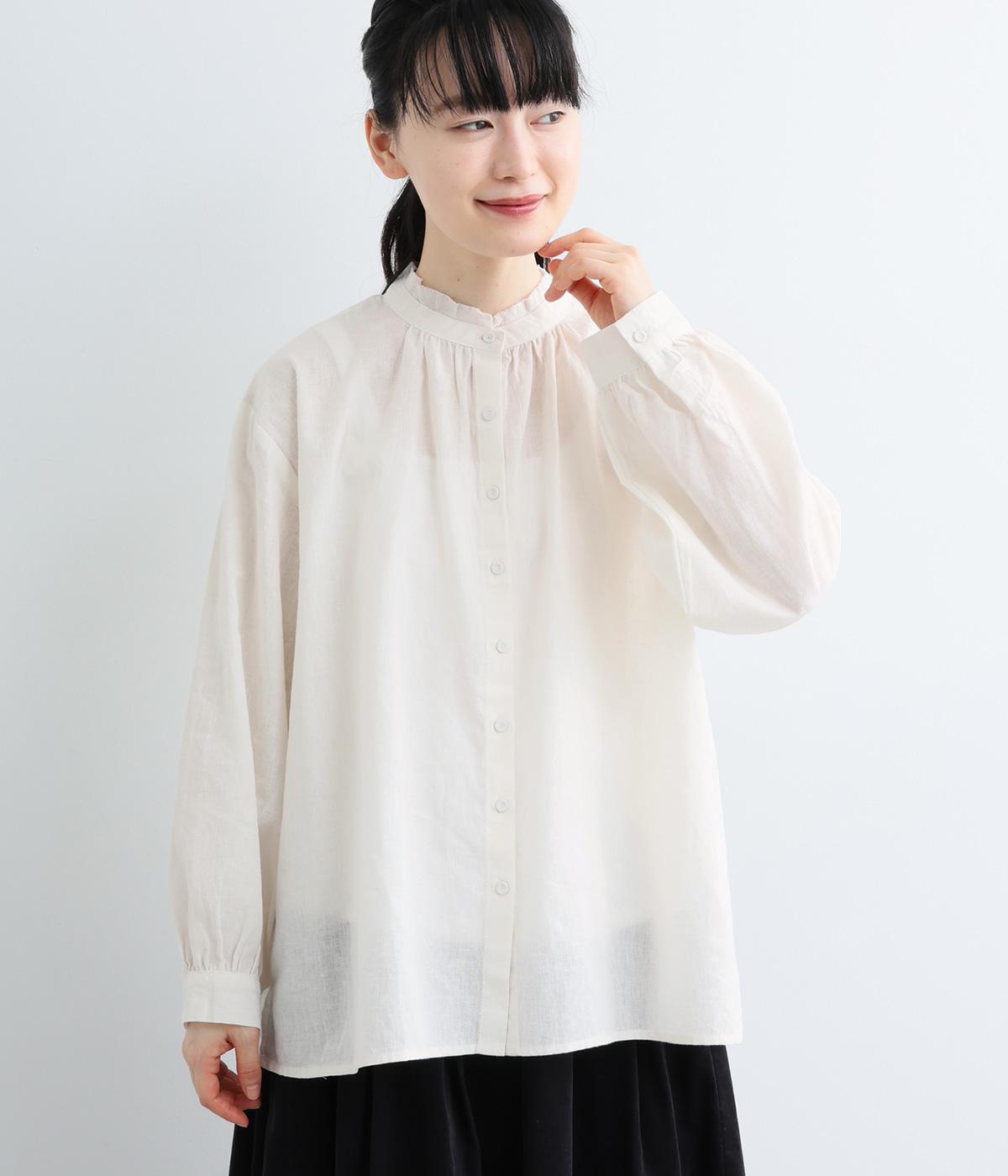 シーニュ cygne フリルブラウス シャツ ホワイト 0 コットン コットン 