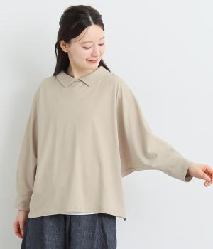 襟付きプルオーバー(ベージュ-ONESIZE)