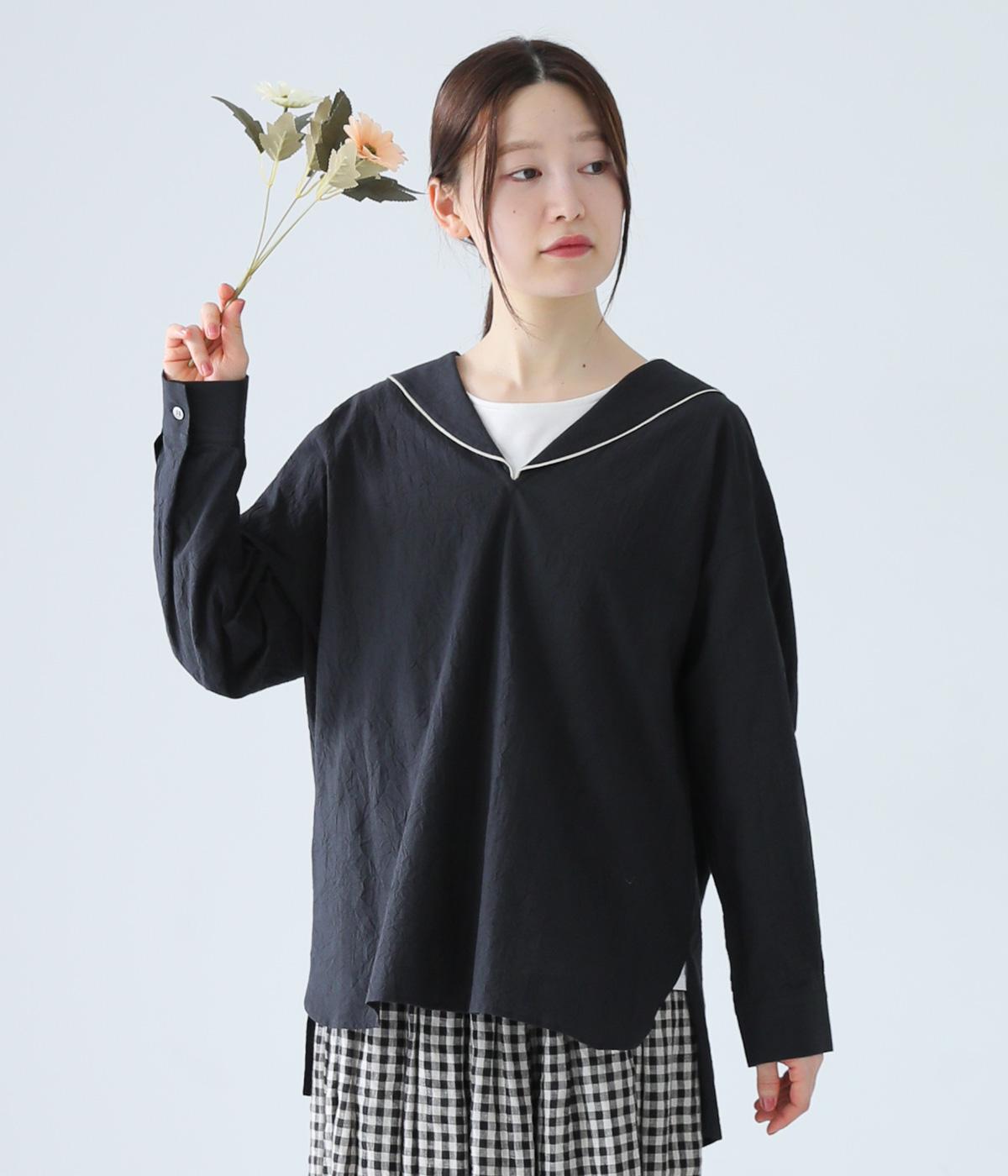 60Sローンセーラーカラーシャツ(ブラック-ONESIZE)