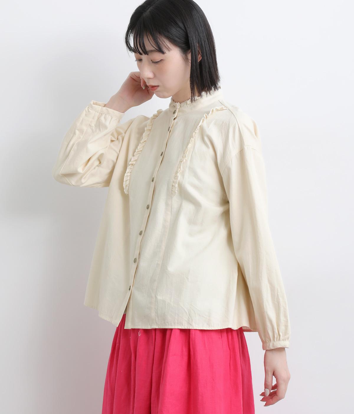 6オンスデニムフリルブラウス(生成り-38)