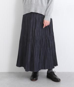 6OZデニムプリーツスカート(インディゴ-F)