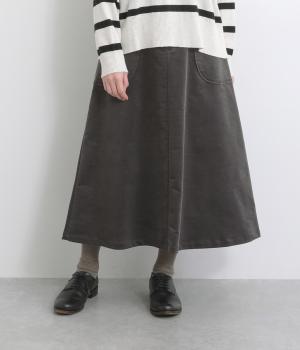 ストレッチコーデュロイスカート(グレー-F)