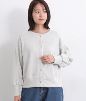 国産裏毛2wayカーディガン(ライトグレー×ラメ-F)