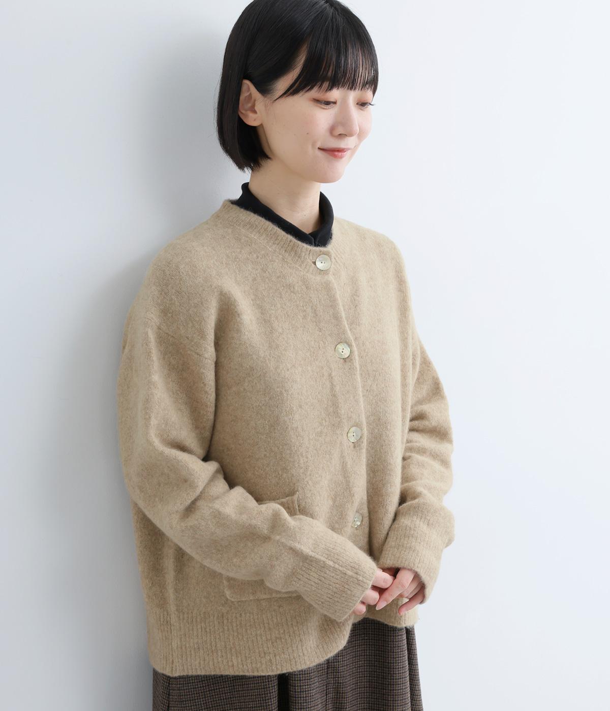 ラクーン混ニットカーディガン(モカ-F)
