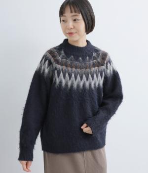 ノルディックシャギープルオーバー(ネイビー系-F)