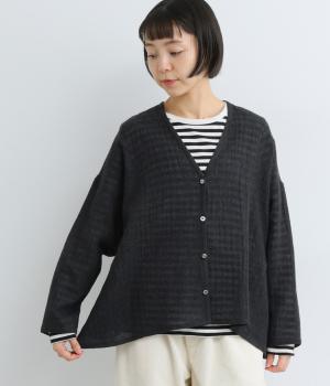ウールガーゼカーディガン(チャコール-F)