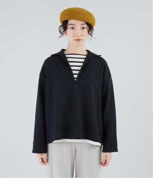 圧縮ウールセーラーカラートップス(ネイビー-F)