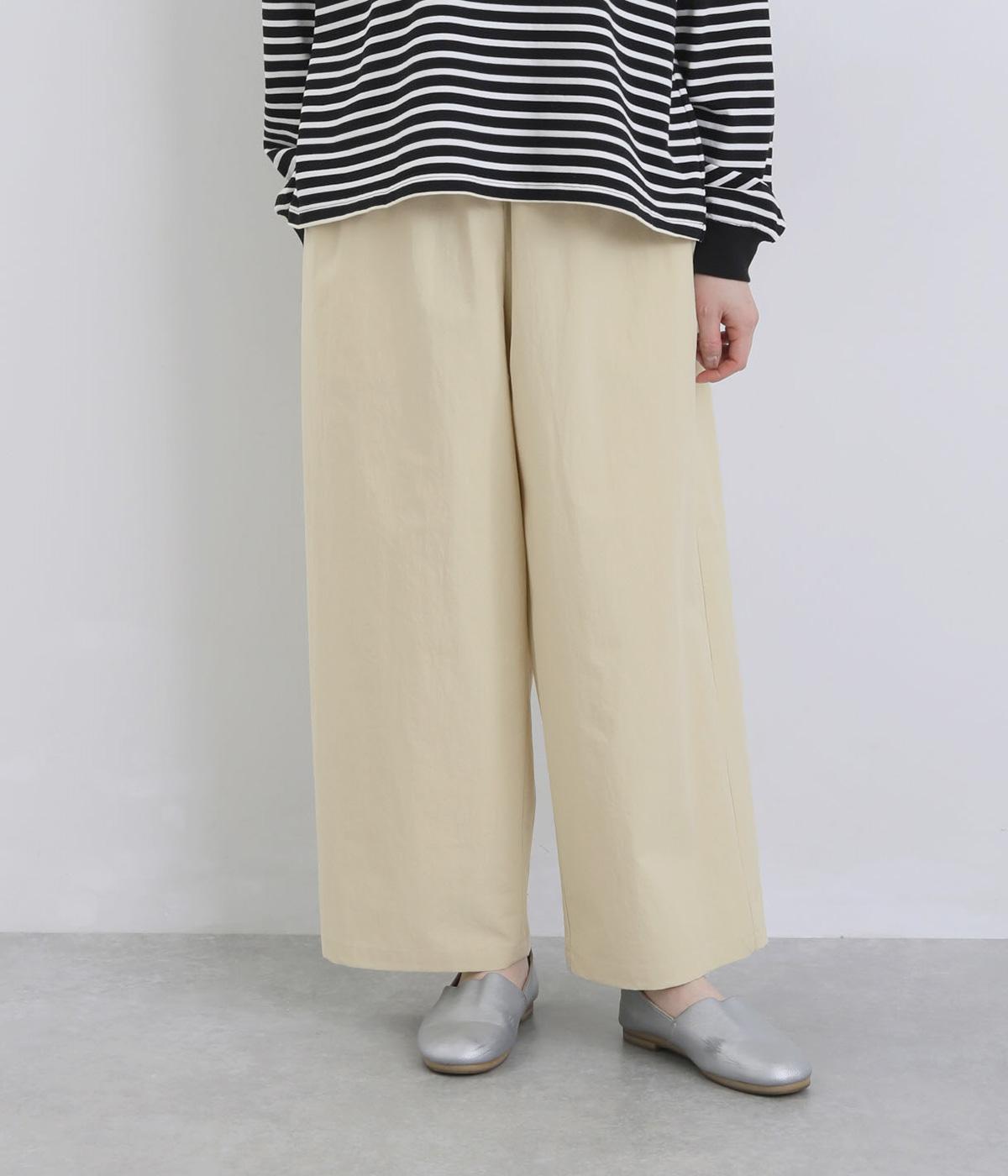 コットンブロード近江晒加工タックパンツ(薄いイエロー-38)
