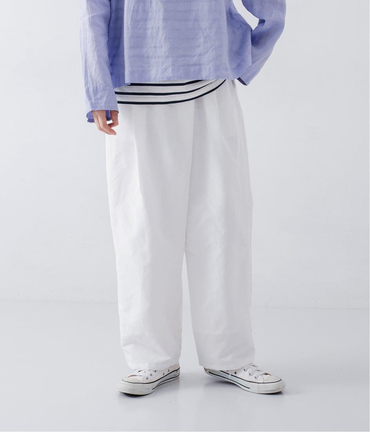 コットンリネンダンガリーパンツ(ホワイト-38)