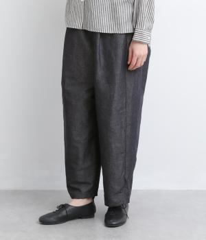 コットンリネンダンガリーパンツ(ダークネイビー-38)