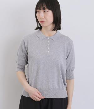 ニットポロシャツ
