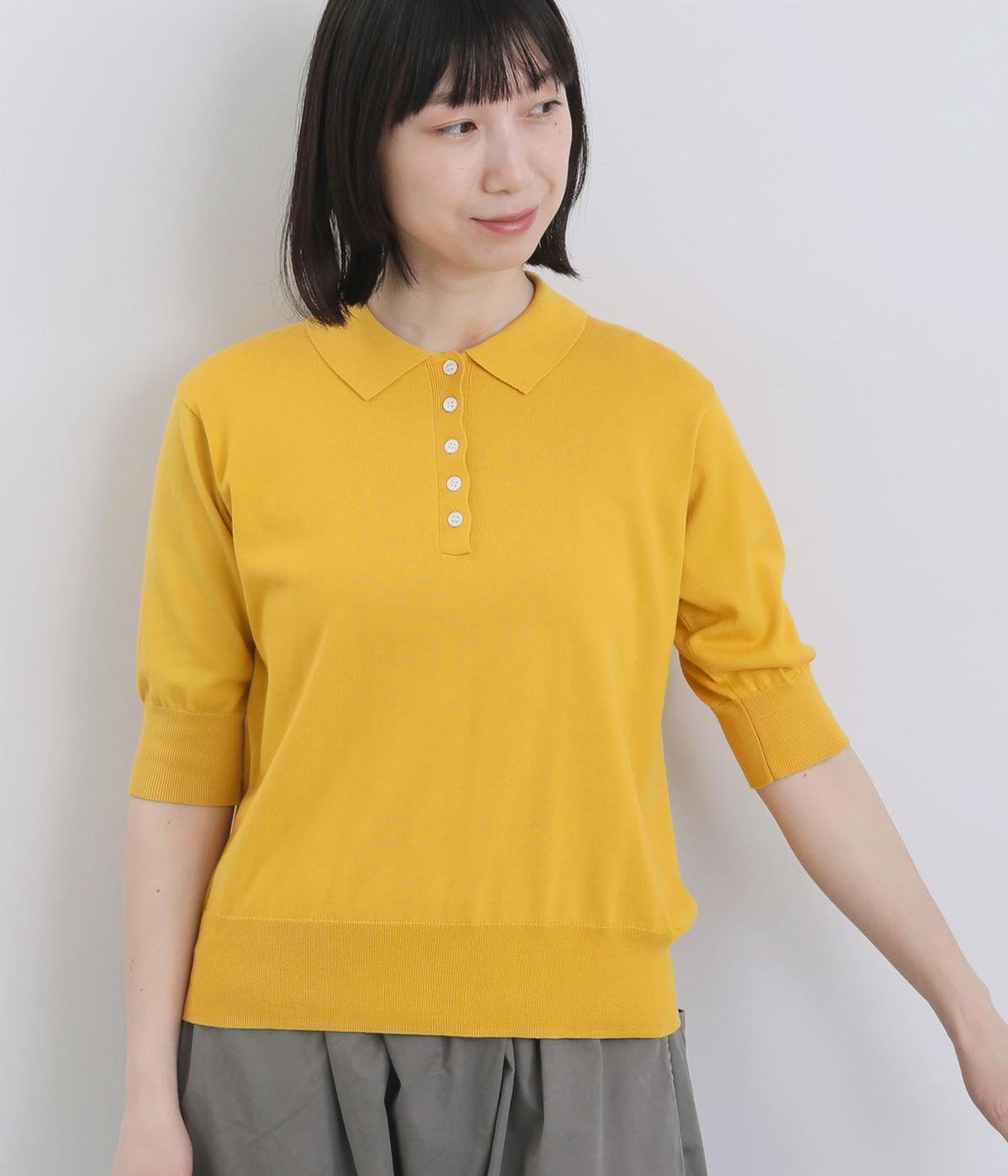 ニットポロシャツ(イエロー-38)