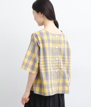 タイプライタービッグチェックプルオーバー(イエロー-38)