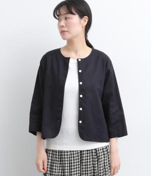 コットンリネンカーディガンブラウス(ネイビー-38)