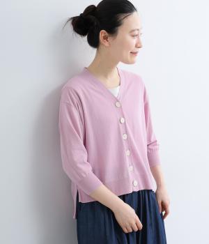 接触冷感コットンニットカーディガン(ピンク-38)