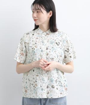 LIBERTYタナローン　ラウンドカラーシャツ(オフ系-38)