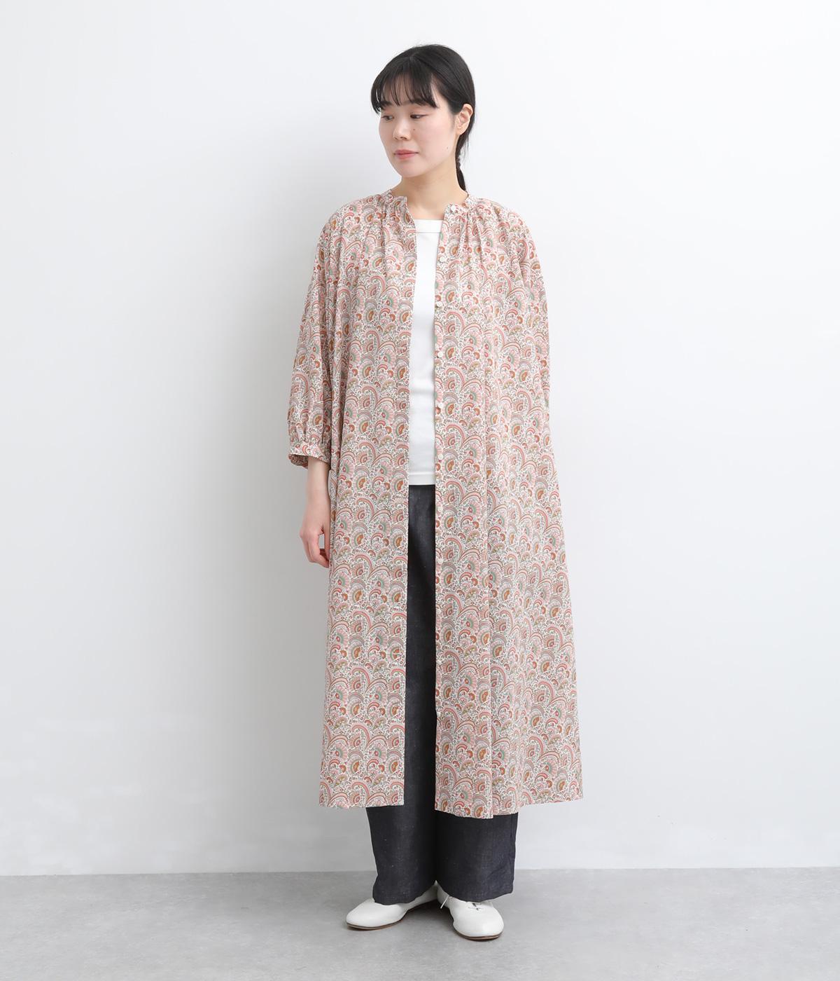 【LIBERTY】襟ギャザーワンピース(ピンク-38)