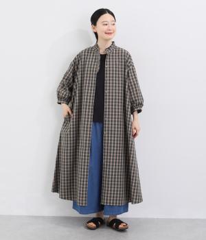 オーガニックコットンオンブレ―　フリルワンピース(ピンク系-38)